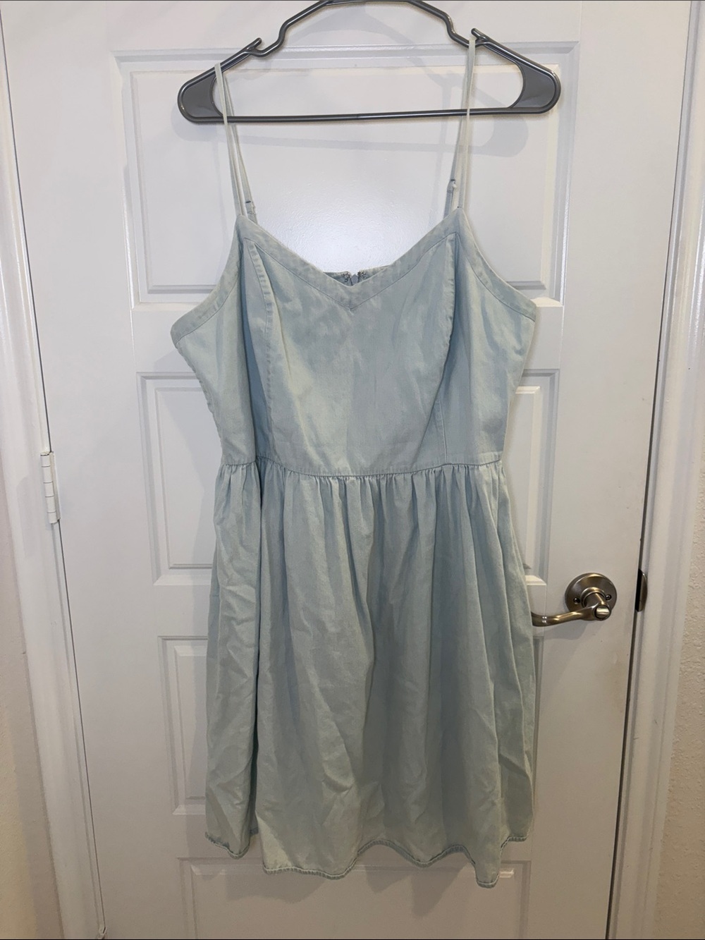 Old Navy Light Wash Chambray Babydoll Mini Dress XL